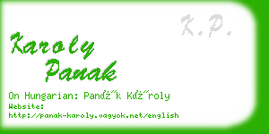 karoly panak business card